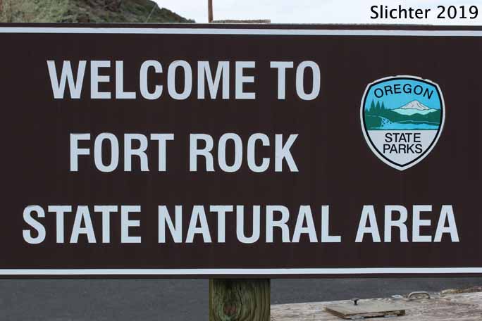 Welcoming signage at Fort Rock State Natural Area.....May 18, 2019.