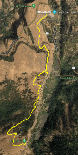 Trail Map to Tom McCall Point - Courtesy of OregonHikers.org